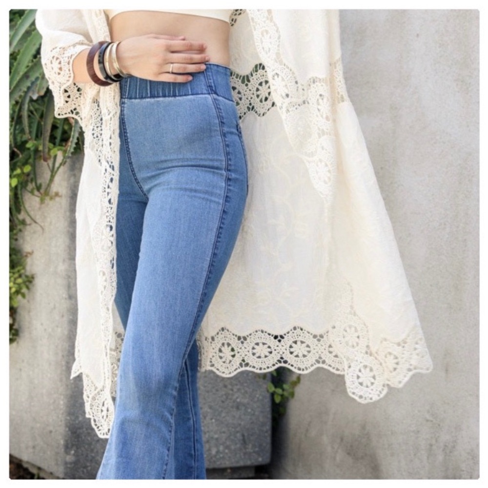 Anna Crochet Open Patch Longline Kimono - Picture 9 of 10